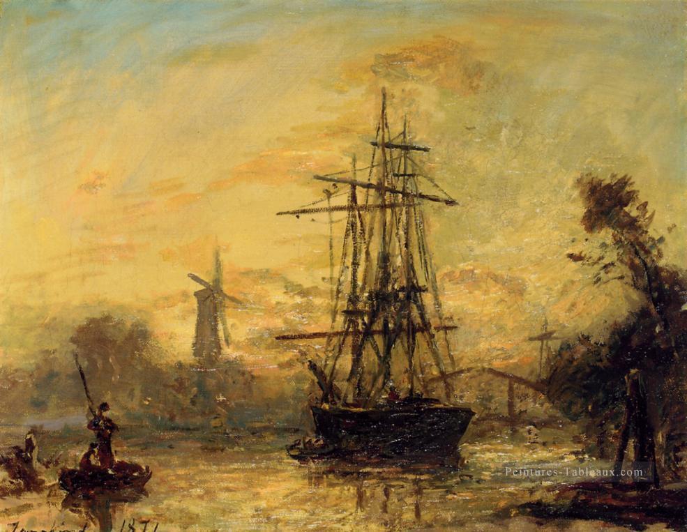 Rotterdam bateau paysage marin Johan Barthold Jongkind Peintures à l'huile